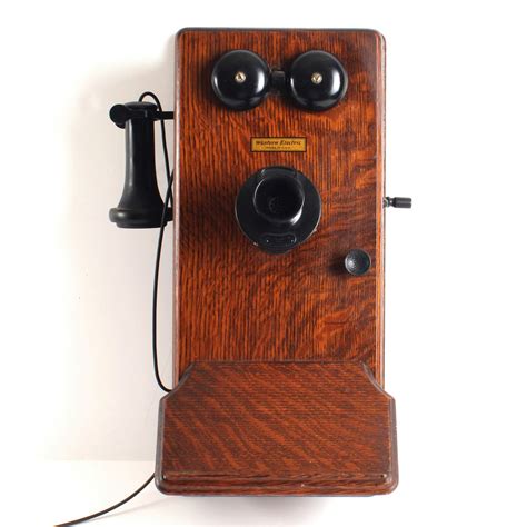 western electric wood box phone|wall mounted western electric telephone.